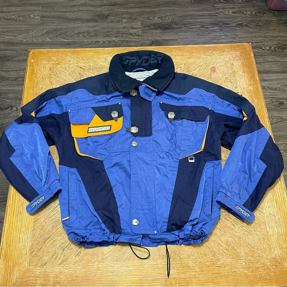 Spyder Mens Ski Jacket Vintage Size Large L Winter Coat Snowboard. RN 64902 Blue - Picture 1 of 8